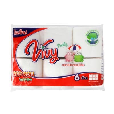 VIVY Tissue Red Roll PWO-002 (Pack 6 Pcs.)