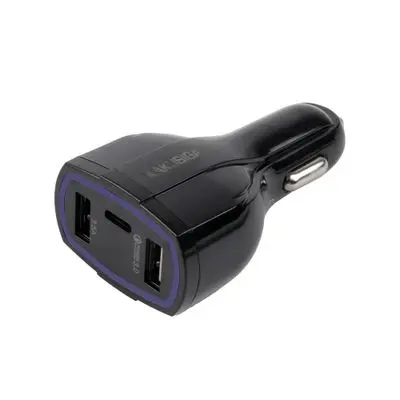 KAKU Car Charger with Quick Charge QC3.0 and PD with Dual USB Type-C (KSC-485) Black